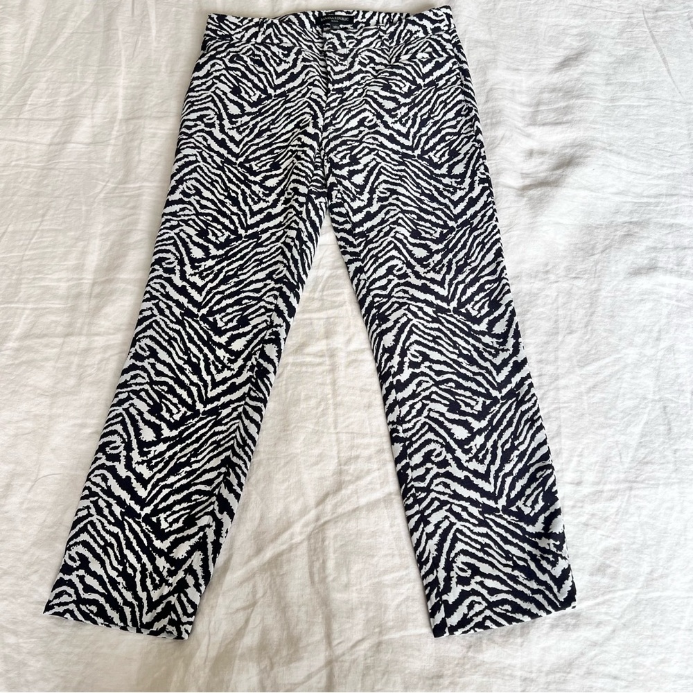Banana Republic Zebra Pattern Sloan Fit Cropped Pants